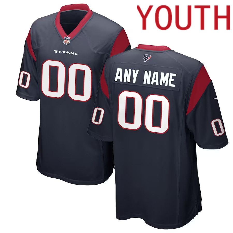 Youth Houston Texans Nike Navy Custom Game NFL Jersey